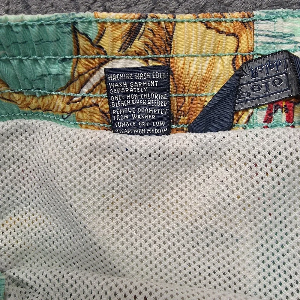Polo Ralph Lauren Mens Swim Trunks Lined Elephant Print Size XL Tropical Pockets